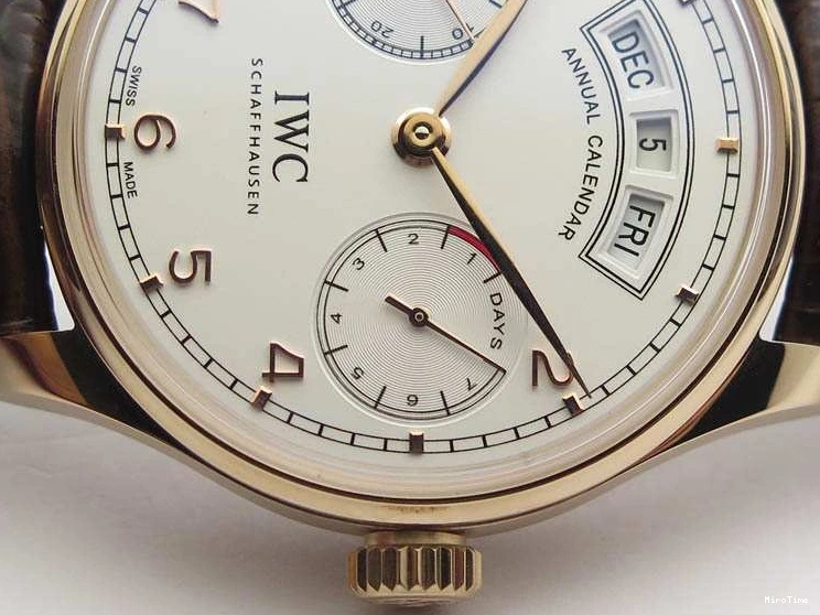 MIROTIME 0817 Portuguese Real PR Real Annual Calendar RG IW503504 YLF 1:1 Best Edition White Dial On Leather Strap A TimelessDesign 7242